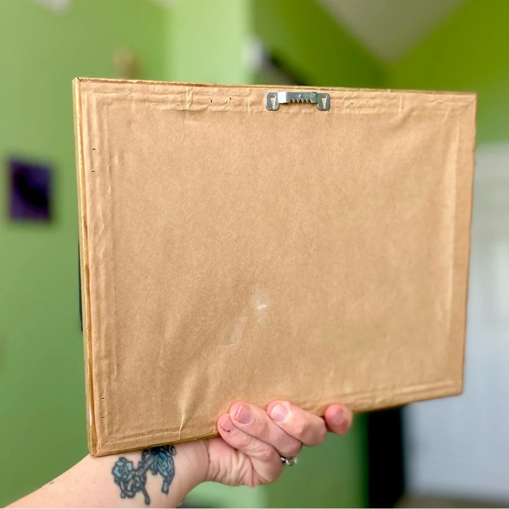 Vintage Framed Bathroom Bathtub Floral Vine Claw Foot Tub Wall Hanging Art - Picture 4 of 4